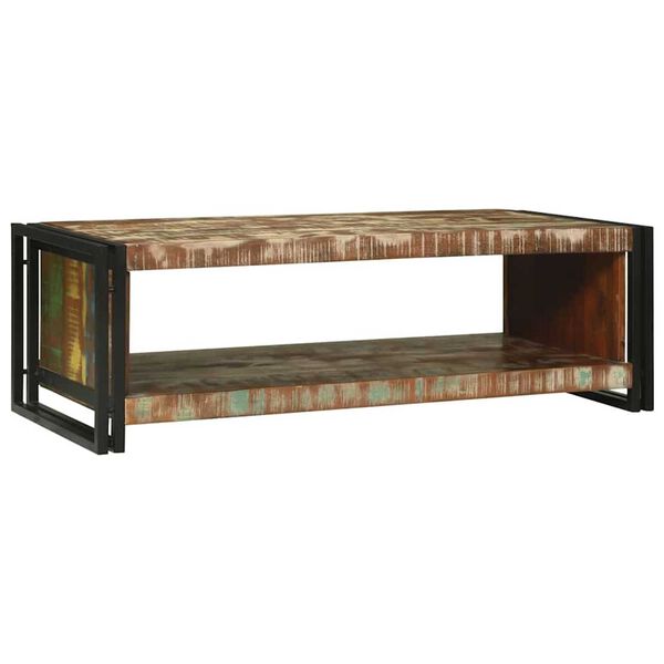 vidaXL Table basse Multicolore 120 x 50 x 38 cm Bois Recycl&eacute; Solide