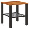 vidaXL Table de jardin noir 40x40x42 cm résine tressée et bois acacia