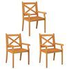 vidaXL Chaises &agrave; manger d'ext&eacute;rieur lot de 3 Bois d'acacia massif