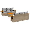 vidaXL Salon de jardin avec coussins 7 pcs beige r&eacute;sine tress&eacute;e