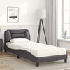 vidaXL Lit avec matelas Hvar gris 90x190 cm similicuir