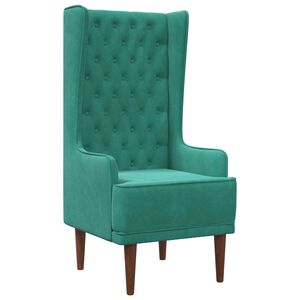 vidaXL Chaise &agrave; dossier haut avec boutons capitonn&eacute;s Turquoise Velours