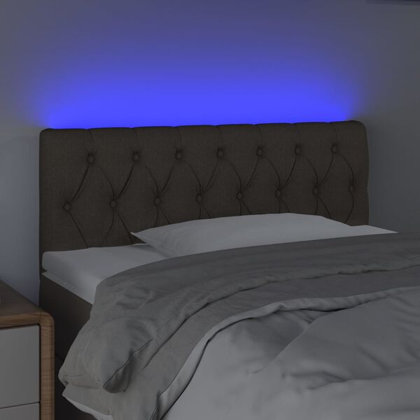 vidaXL T&ecirc;te de lit &agrave; LED Taupe 100x7x78/88 cm Tissu