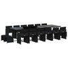 vidaXL Ensemble &agrave; manger de jardin 17 pcs coussins noir r&eacute;sine tress&eacute;e
