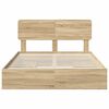 vidaXL Lit de Rangement Ch&ecirc;ne Sonoma 140 x 190 cm Bois d'ing&eacute;nierie
