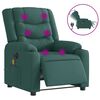 vidaXL Fauteuil de massage inclinable &eacute;lectrique Vert fonc&eacute; Tissu