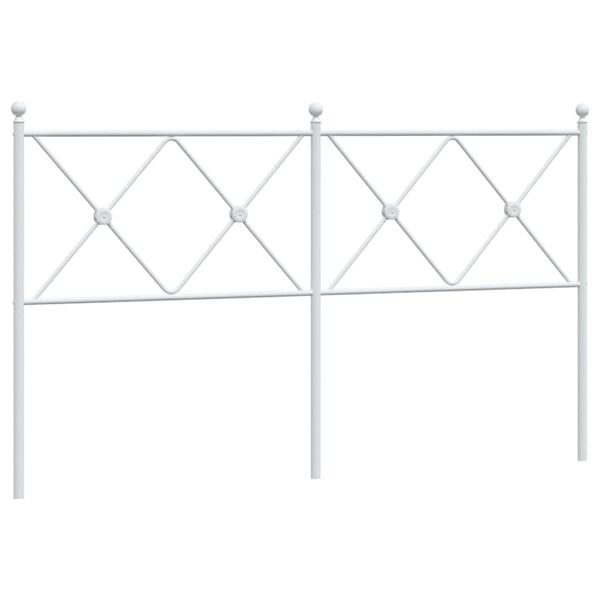 vidaXL T&ecirc;te de lit de remplacement m&eacute;tal blanc 150 cm