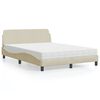 vidaXL Lit avec matelas Dover cr&egrave;me 140x190 cm tissu