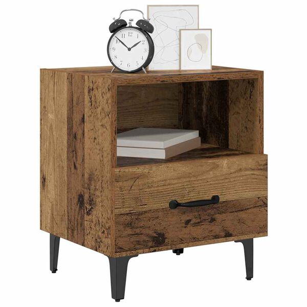 vidaXL Cabinet de chevet 2 pcs Bois ancien 40 x 35 x 47.5 cm