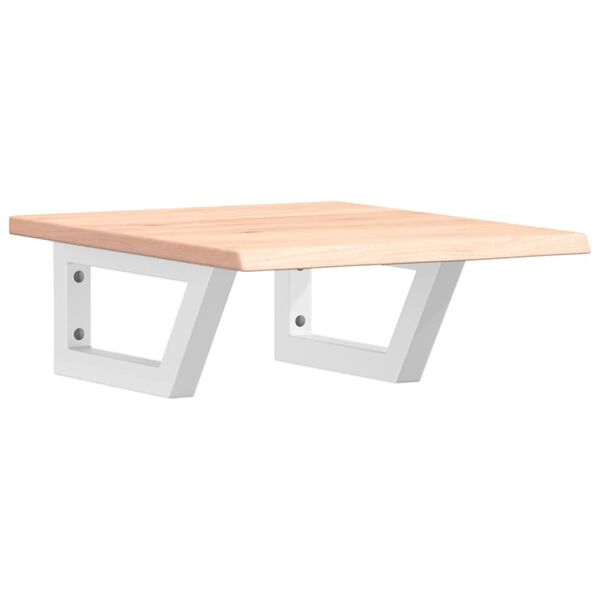 vidaXL &Eacute;tag&egrave;re de vasque murale acier et bois de ch&ecirc;ne massif