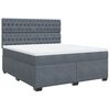 vidaXL Sommier &agrave; lattes de lit et matelas Gris fonc&eacute; 180x200cm Velours