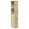 vidaXL Armoire de salle de bain &eacute;troite avec roulettes ch&ecirc;ne sonoma