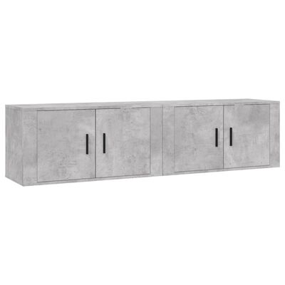 vidaXL Meubles TV muraux 2 pcs gris béton 80x34,5x40 cm