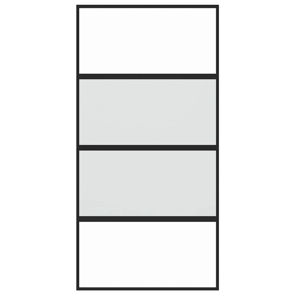 vidaXL Porte coulissante noir 102,5x205 cm verre tremp&eacute; aluminium