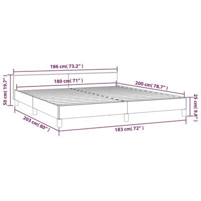 vidaXL Cadre de lit avec tête de lit sans matelas bleu 180x200cm tissu