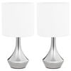 vidaXL Lampes de table 2 pcs Bouton tactile Blanc E14
