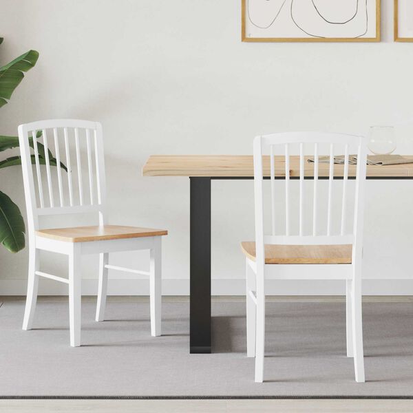 vidaXL Chaises de salle &agrave; manger 2 pcs Blanc 50 x 52,5 x 91 cm
