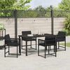 vidaXL Ensemble de salle à manger pour jardin 5 pcs Noir polyrotin