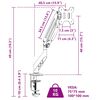 vidaXL Bras pour moniteur unique 27 pouces max ressort &agrave; gaz 10 kg