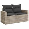 vidaXL Salon de jardin 8 pcs avec coussins gris clair r&eacute;sine tress&eacute;e