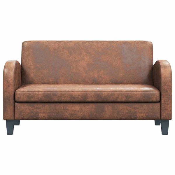 vidaXL Canap&eacute; &agrave; 2 places Daim synth&eacute;tique Marron