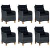 vidaXL Ensemble &agrave; manger d'ext&eacute;rieur 7pcs et coussins r&eacute;sine tress&eacute;e