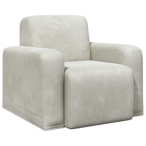 vidaXL Fauteuil Cr&egrave;me Velours