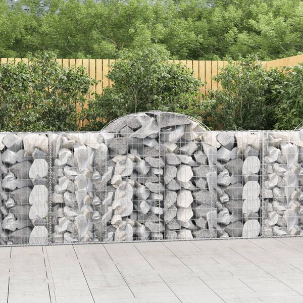 vidaXL Paniers à gabions arqués 50 pcs 200x50x100/120 cm fer galvanisé