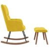vidaXL Chaise à bascule avec repose-pied Jaune moutarde Velours