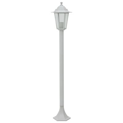 vidaXL Lampe de jardin à piquet 6 pcs E27 110 cm Aluminium Blanc