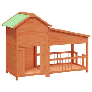 vidaXL Chenil marron 143x60,5x109 cm bois de pin solide