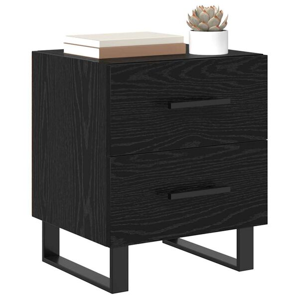 vidaXL Cabinet de chevet 2 pcs Ch&ecirc;ne noir 40 x 35 x 47,5 cm