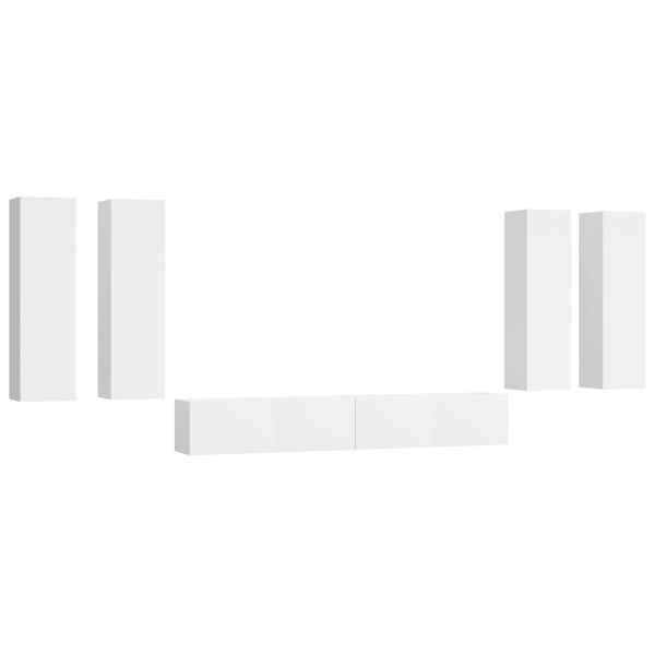 vidaXL Ensemble de meubles TV 6 pcs Blanc Bois d'ingénierie