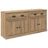 vidaXL Buffets avec tiroir 2 pcs Ch&ecirc;ne artisanal 70 x 35,5 x 67,5 cm