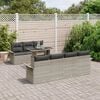 vidaXL Ensemble de canap&eacute; de jardin 8 pcs Gris clair Poly Rattan