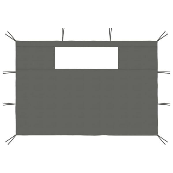 vidaXL Parois lat&eacute;rales de belv&eacute;d&egrave;re avec fen&ecirc;tres 2 pcs Anthracite