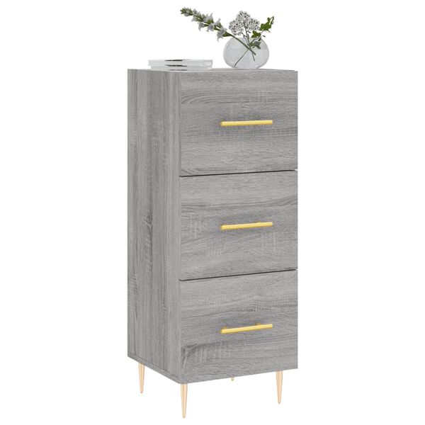 vidaXL Buffet Sonoma gris 34,5x34x90 cm Bois d'ing&eacute;nierie