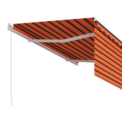 vidaXL Auvent rétractable manuel avec store 3x2,5 m Orange et marron