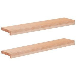 vidaXL Appuis de fen&ecirc;tre 2 pc Naturel 70 x 15 x 2 cm