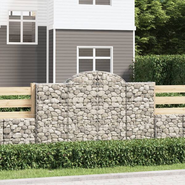 vidaXL Paniers à gabions arqués 40 pcs 200x30x120/140 cm Fer galvanisé