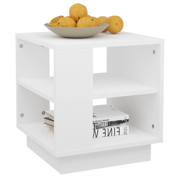 vidaXL Table basse Blanc 40x40x43 cm Bois d'ing&eacute;nierie