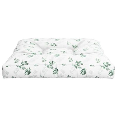 vidaXL Coussin de palette motif de feuilles 80x80x12 cm tissu