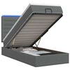 vidaXL Lit coffre avec matelas et LED Gris fonc&eacute; 80 x 200 cm Tissu