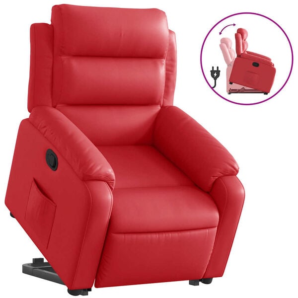 vidaXL Fauteuil inclinable Rouge Similicuir