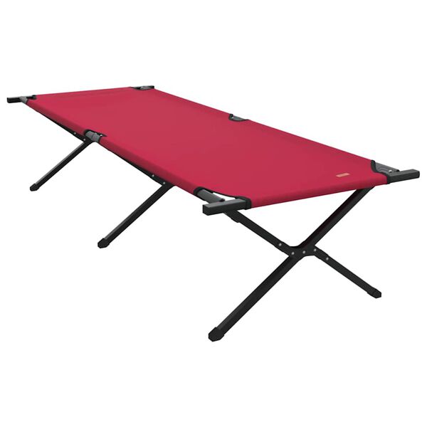 vidaXL Lit de camping pliant Rouge Tissu Oxford