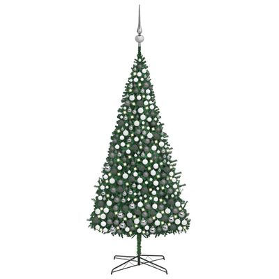 vidaXL Arbre de Noël artificiel pré-éclairé et boules 400 cm vert