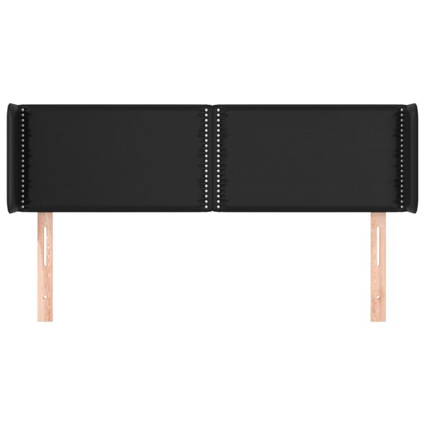 vidaXL T&ecirc;te de lit avec oreilles Noir 147x16x78/88 cm Similicuir