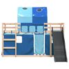 vidaXL Lit superpos&eacute; sans matelas avec toboggan et rideaux 90x200 cm