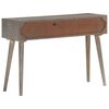 vidaXL Table console Gris 110x35x75 cm Bois de manguier massif brut