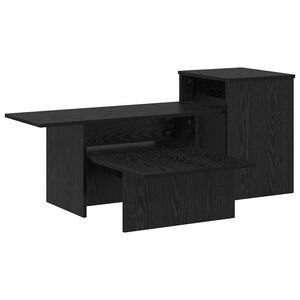 vidaXL Table console Ch&ecirc;ne noir 91,5 x 35 x 38,5 cm Bois d'ing&eacute;nierie